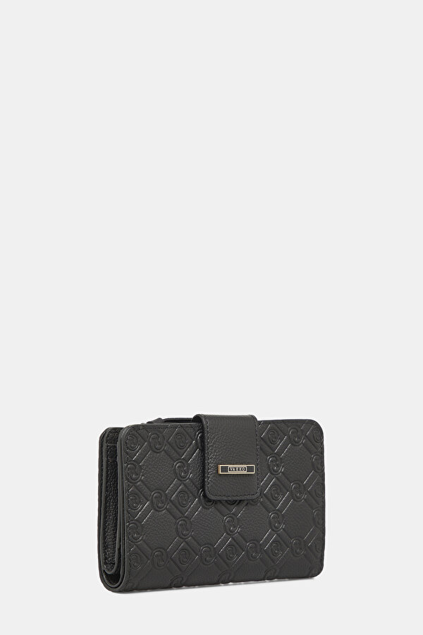 BLACK MONOGRAM LEATHER WALLET 2