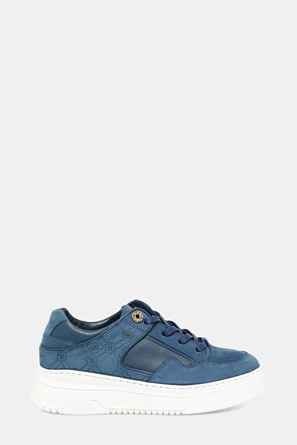 NAVY BLUE MONOGRAM LEATHER SHOE
