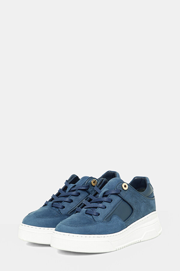 NAVY BLUE MONOGRAM LEATHER SHOE 2