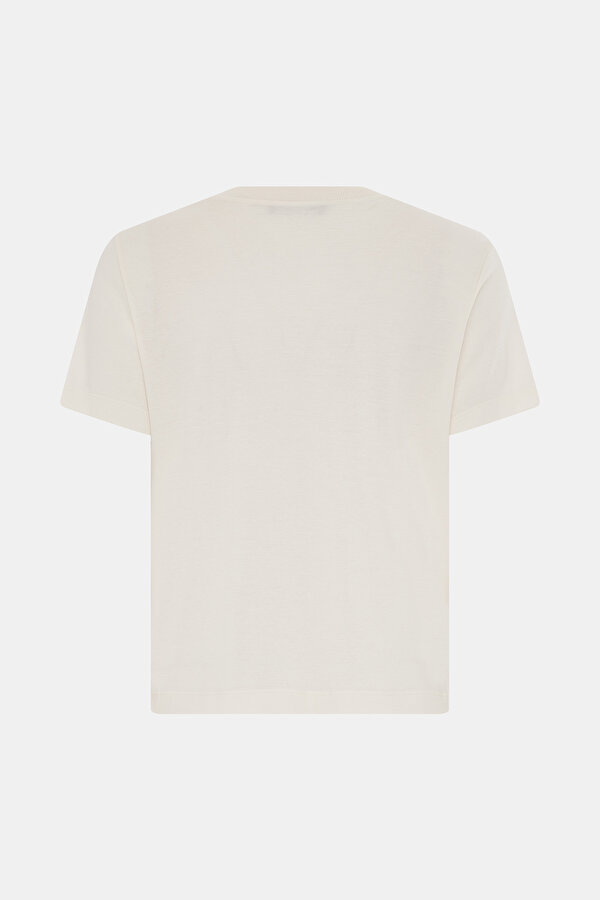 ECRU BASIC / ROUND NECKLINE SHORT SLEEVE TSHIRT 2