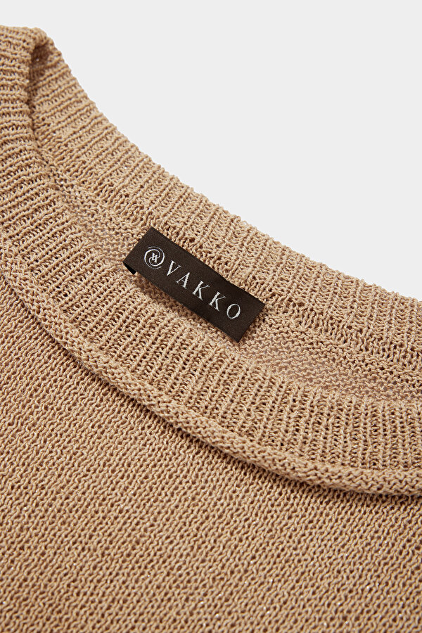 LIGHT BROWN BASIC / ROUND NECKLINE TRICOT 6