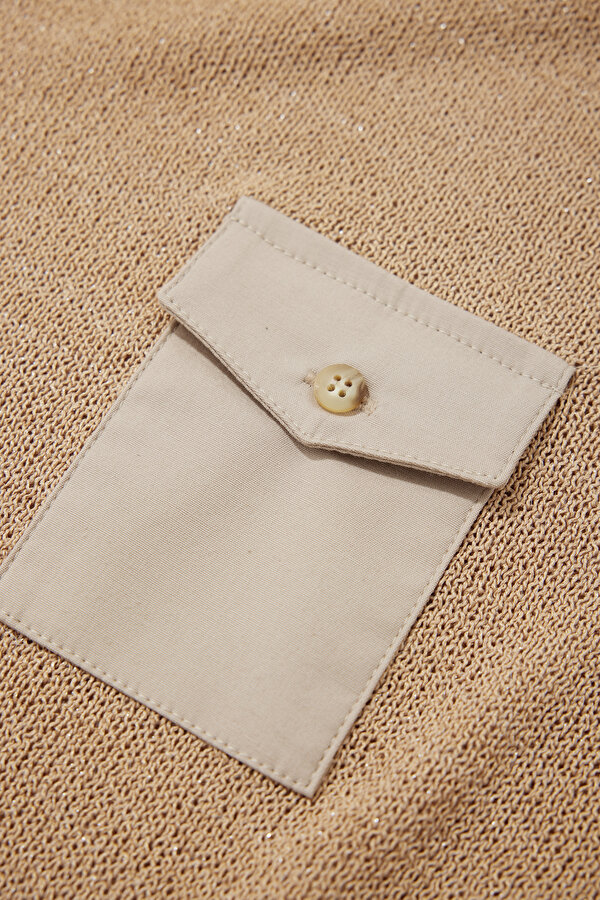 LIGHT BROWN BASIC / ROUND NECKLINE TRICOT 7