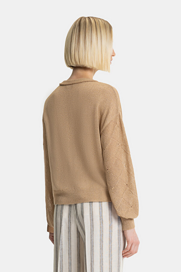 LIGHT BROWN BASIC / ROUND NECKLINE TRICOT 2
