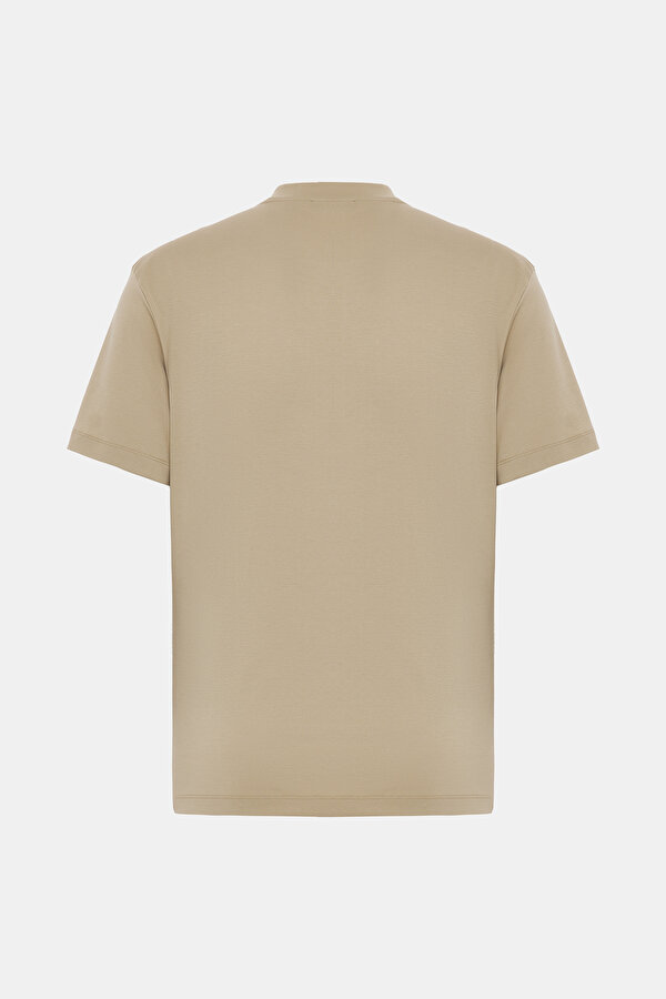BEIGE POLO NECK SHORT SLEEVE TSHIRT 7