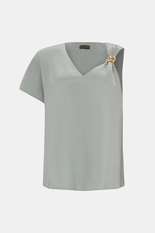 MINT V NECK SHORT SLEEVE BLOUSE 7