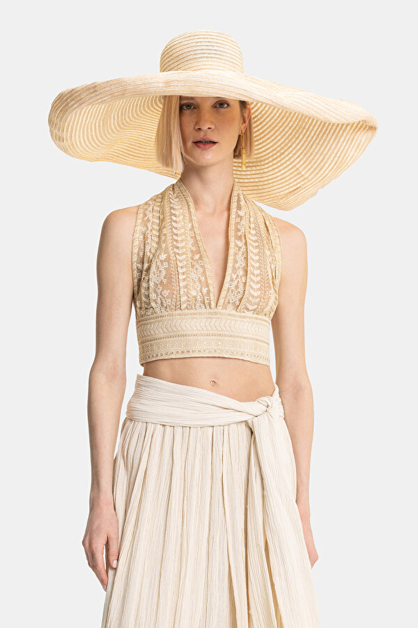 ECRU HALTER BLOUSE