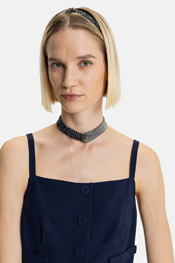 NAVY BLUE SQUARE SLEEVELESS SUSPENDER JUMPSUIT 6