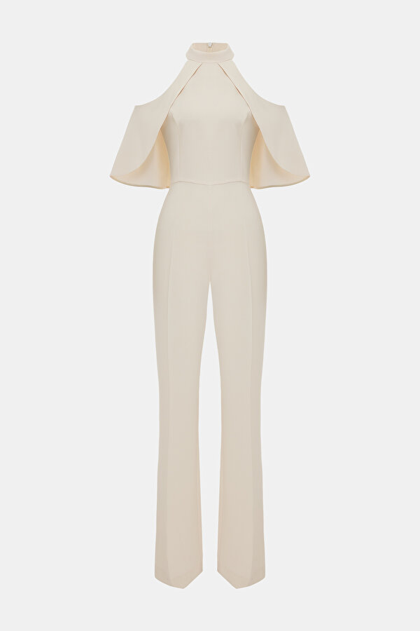 ECRU HALTER SLEEVELESS JUMPSUIT 7