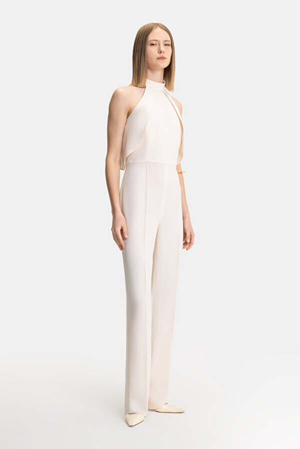 ECRU HALTER SLEEVELESS JUMPSUIT 6