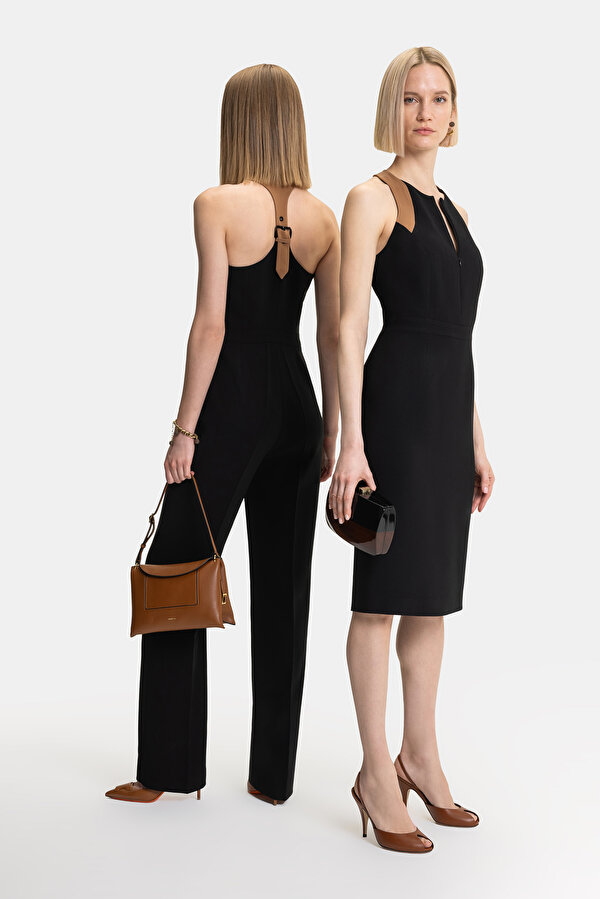 CAMEL BASIC / ROUND NECKLINE SLEEVELESS JUMPSUIT 7