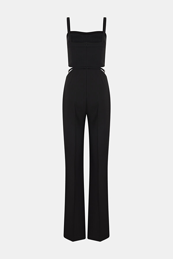BLACK SQUARE SLEEVELESS SUSPENDER JUMPSUIT 2