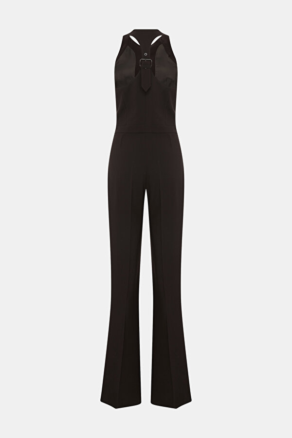 BROWN BASIC / ROUND NECKLINE SLEEVELESS JUMPSUIT 2