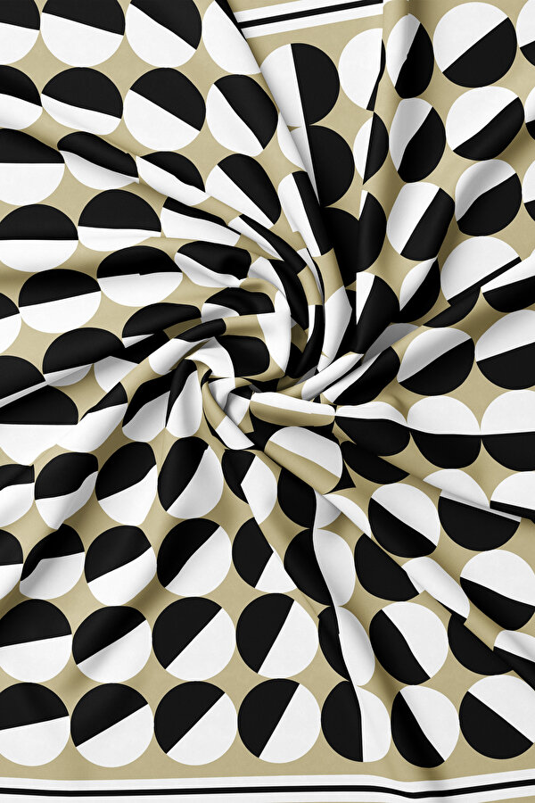BLACK GEOMETRIC DESIGN TWILL BANDANA 2