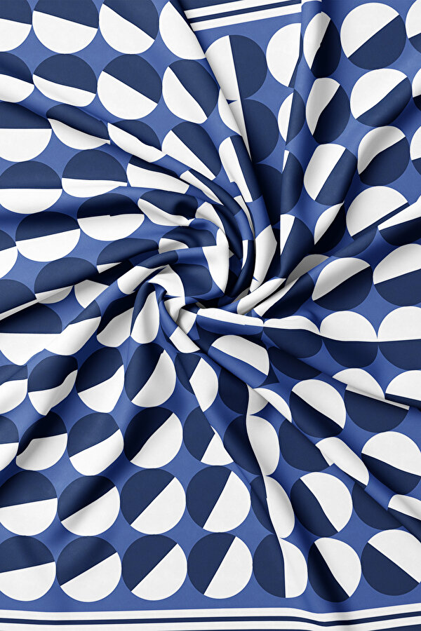NAVY BLUE GEOMETRIC DESIGN TWILL BANDANA 2