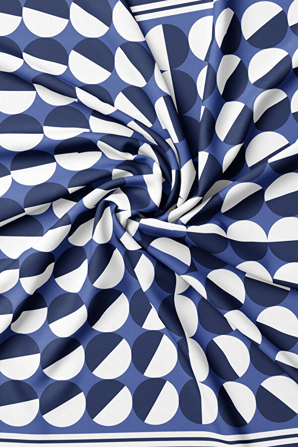 NAVY BLUE GEOMETRIC DESIGN TWILL BANDANA 2