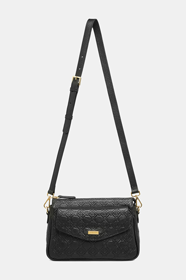 BLACK MONOGRAM LEATHER BAG 2