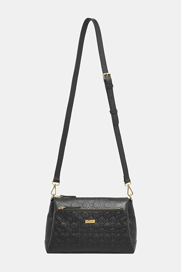 BLACK MONOGRAM LEATHER BAG 2