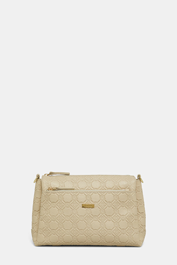 ECRU MONOGRAM LEATHER BAG