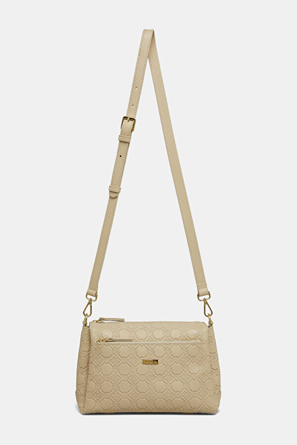 ECRU MONOGRAM LEATHER BAG 2