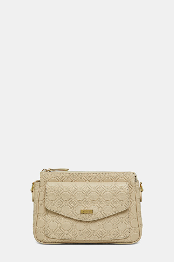 ECRU MONOGRAM LEATHER BAG 2