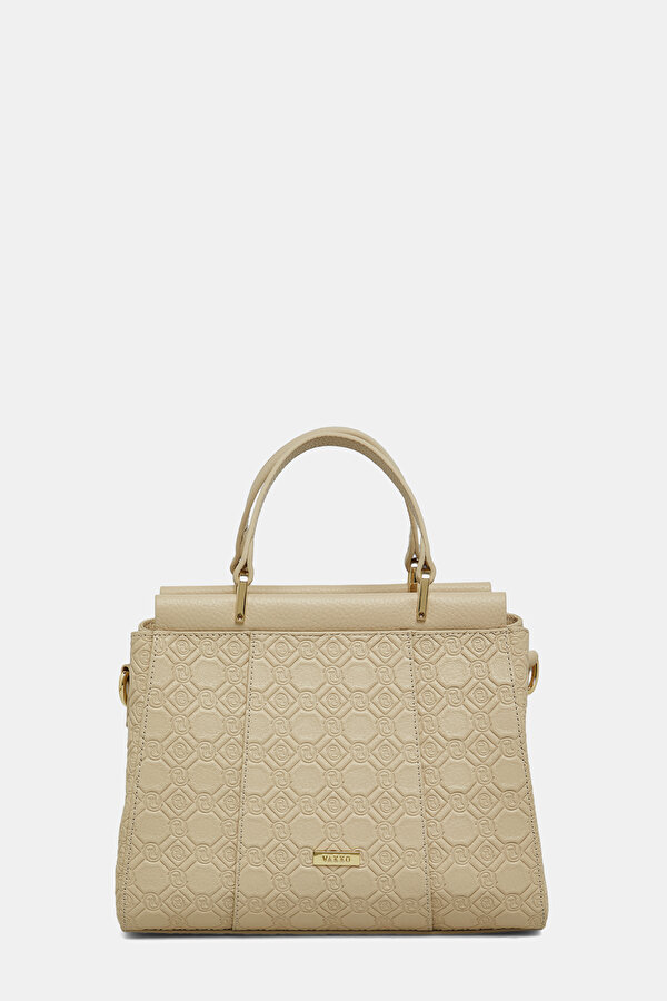 ECRU MONOGRAM LEATHER BAG