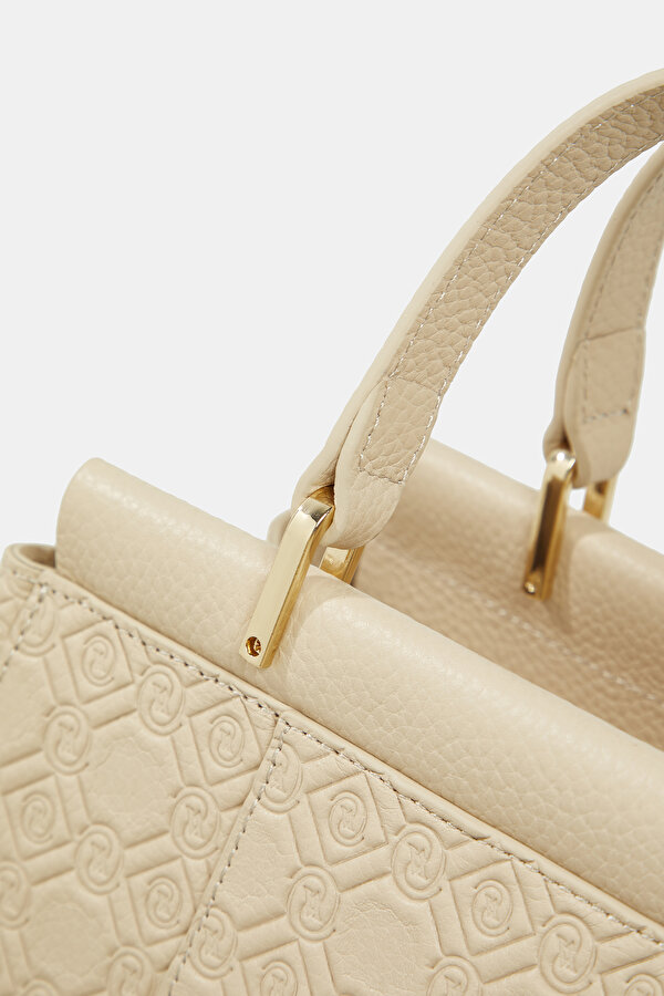 ECRU MONOGRAM LEATHER BAG 6
