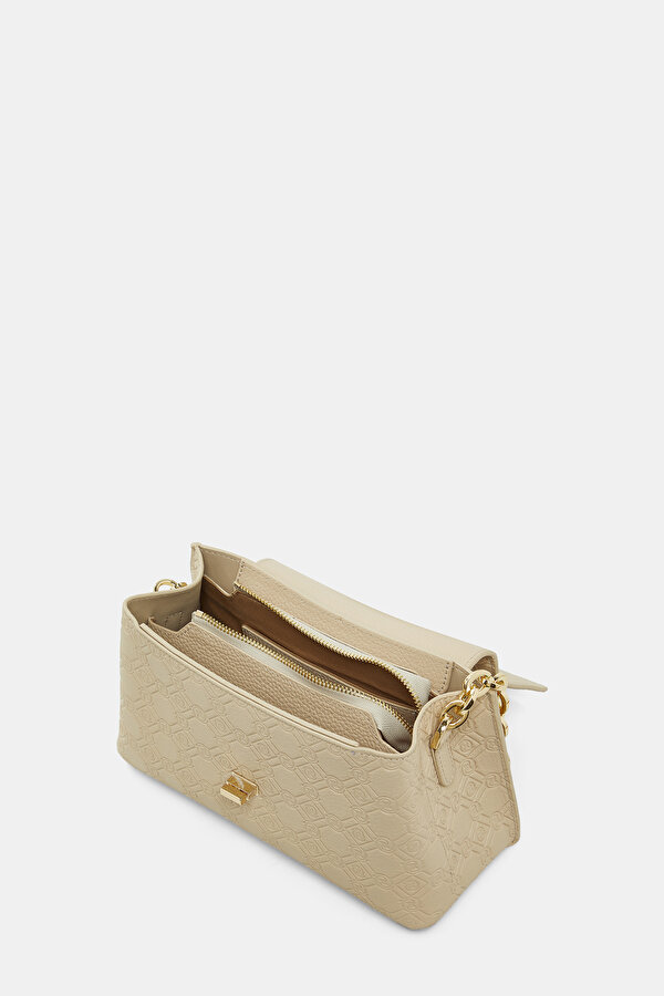 ECRU MONOGRAM LEATHER BAG 7