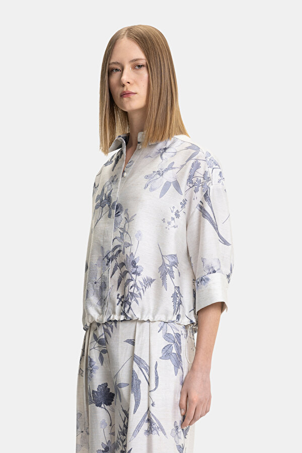 BLUE 3/4 SLEEVES SHIRT