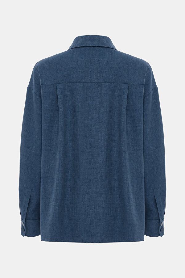BLUE 3/4 SLEEVES SHIRT 2