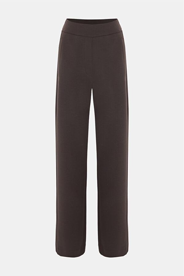 BROWN STRAIGHT CUT SPORTS TROUSERS