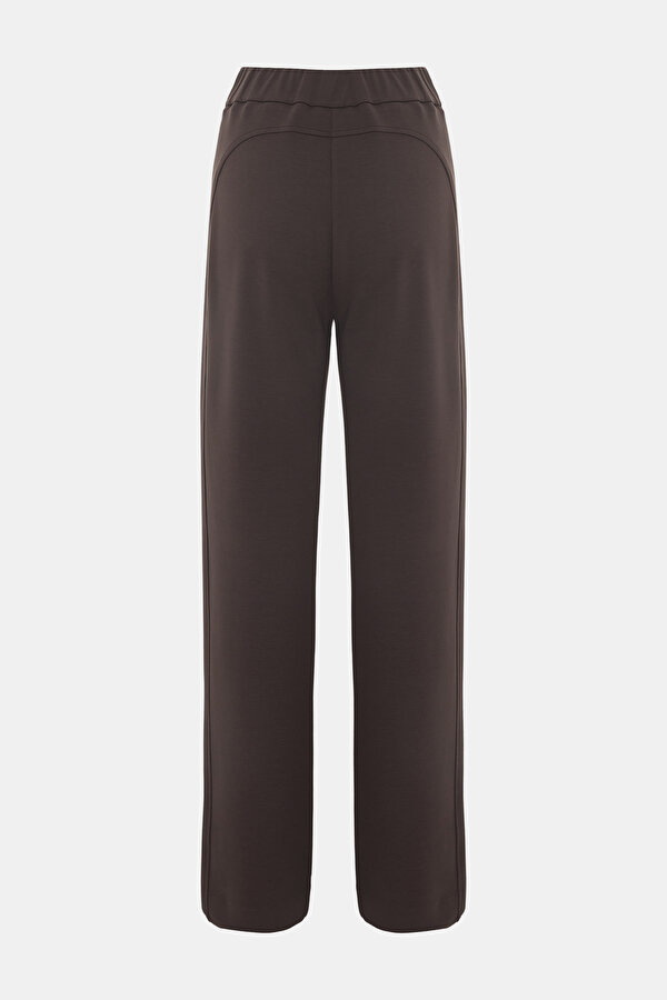 BROWN STRAIGHT CUT SPORTS TROUSERS 2