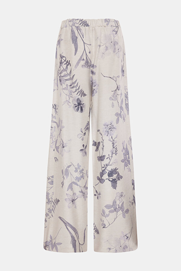 BLUE FLORAL PATTERN WIDE LEG TROUSERS 7