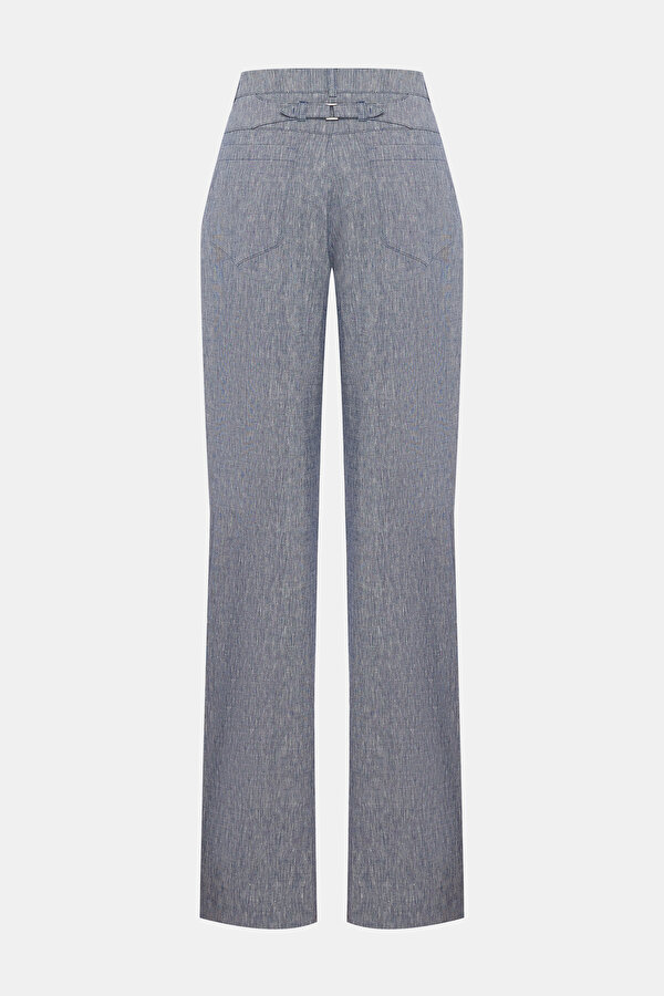 NAVY BLUE STRAIGHT CUT TROUSERS 2