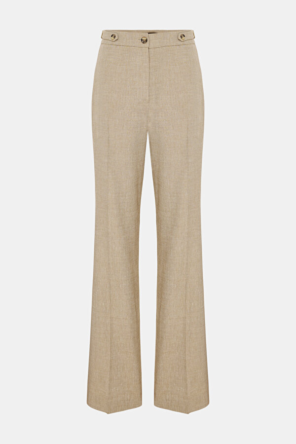 BEIGE STRAIGHT CUT TROUSERS