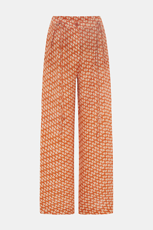 WHITE DESIGN FILLED WIDE LEG TROUSERS