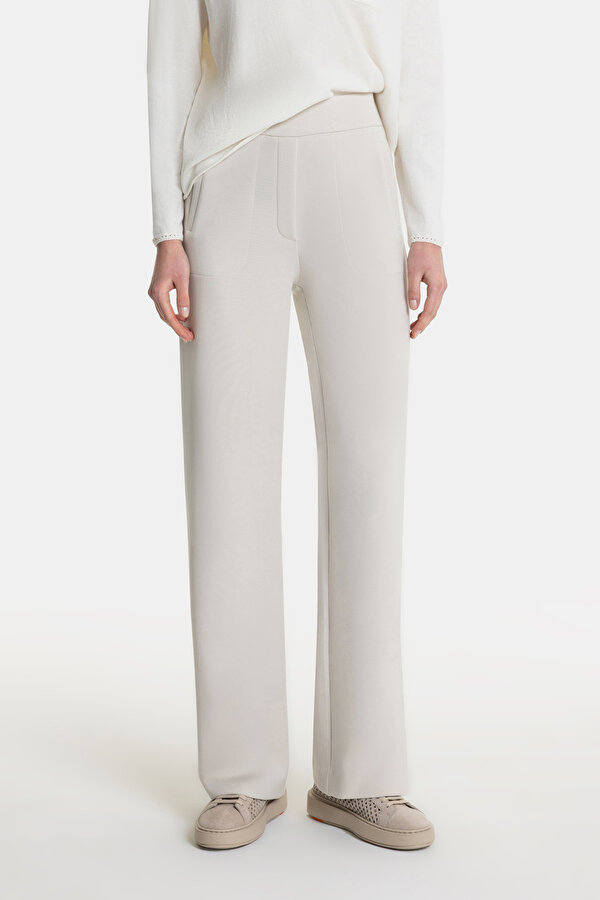 ECRU STRAIGHT CUT SPORTS TROUSERS 2