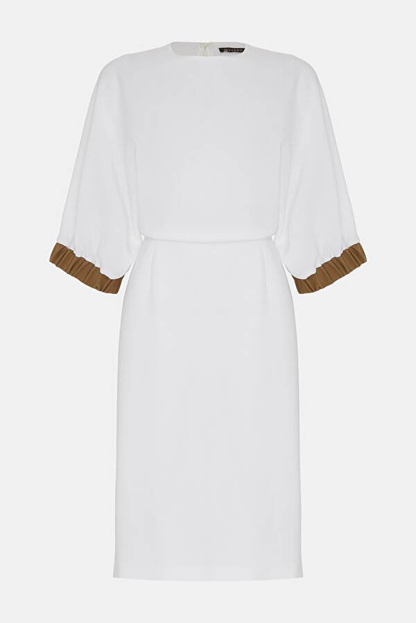 CAMEL 3/4 SLEEVES BELOW THE KNEE DRESS 6