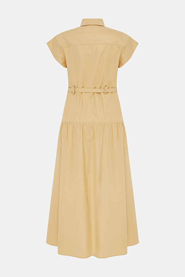 BEIGE SHORT SLEEVE DRESS 2