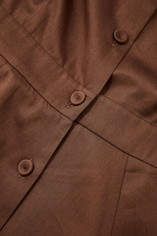 BROWN SLEEVELESS MIDI DRESS 11