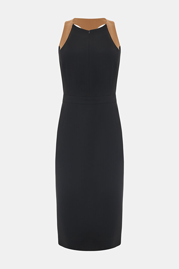 CAMEL SLEEVELESS BELOW THE KNEE DRESS 6