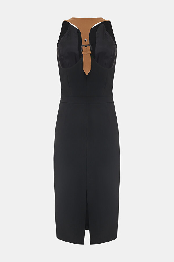 CAMEL SLEEVELESS BELOW THE KNEE DRESS 7