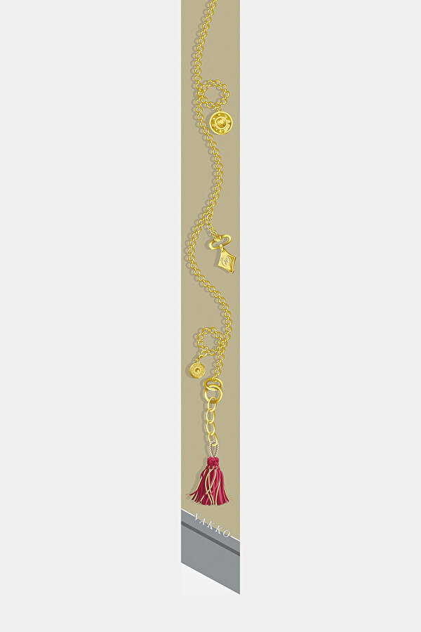 SILVER OBJECT DESIGN TWILL FOULARD