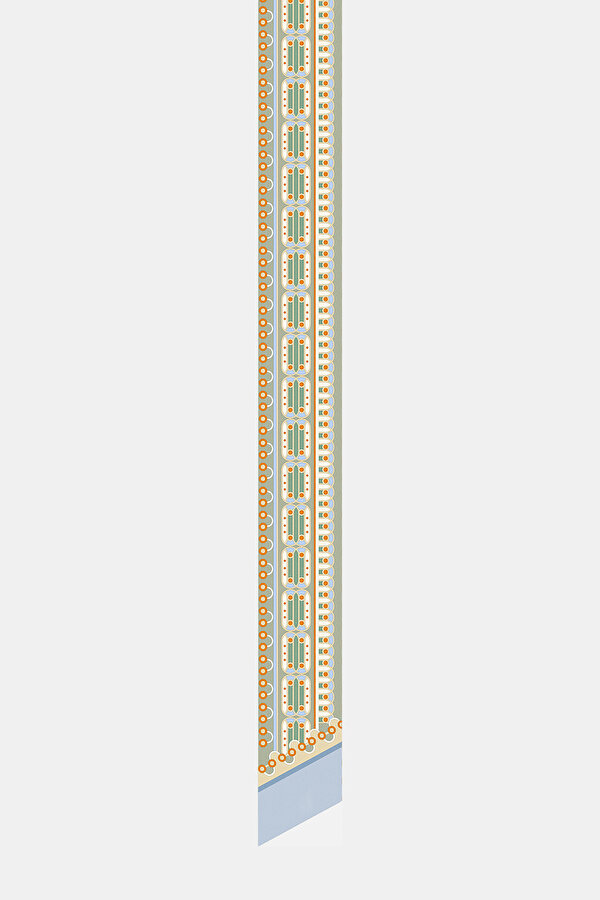 LIGHT GREEN OBJECT DESIGN TWILL FOULARD 2