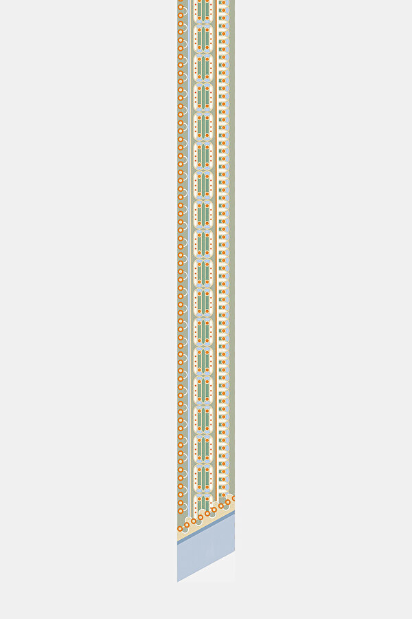 LIGHT GREEN OBJECT DESIGN TWILL FOULARD 2