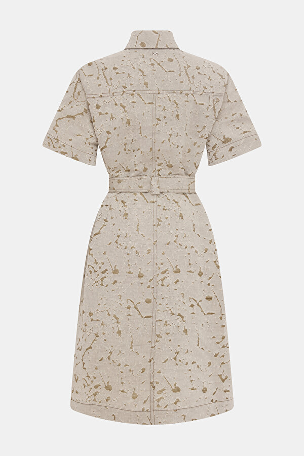 MINK SHORT SLEEVE BELOW THE KNEE DRESS 7