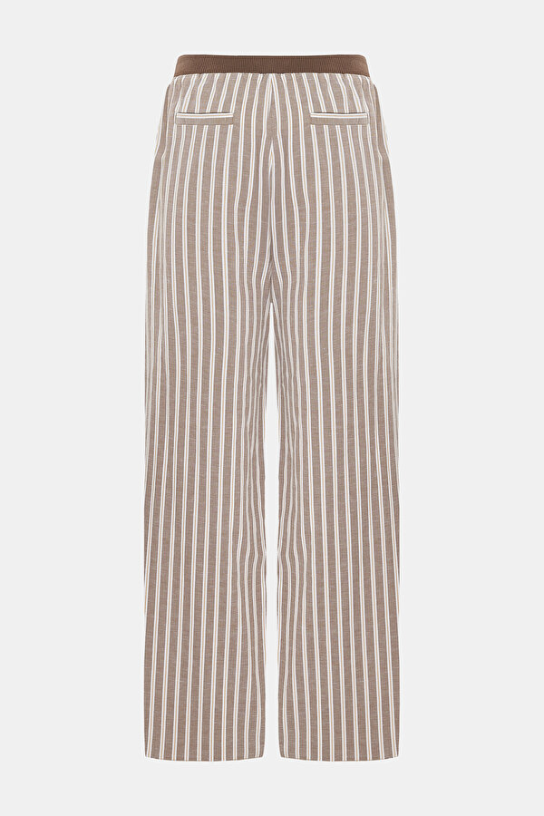 ORANGE STRIPED STRAIGHT CUT TROUSERS 6