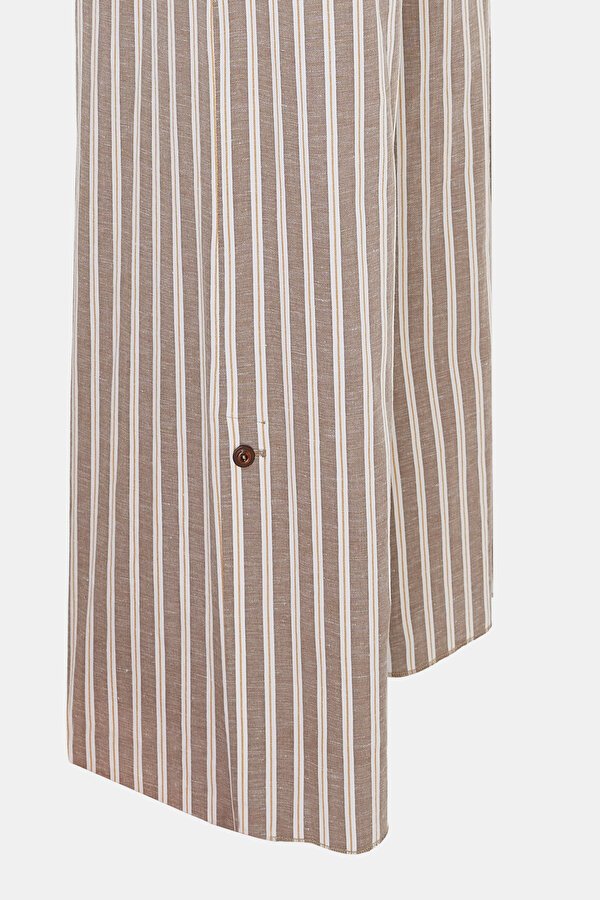 ORANGE STRIPED STRAIGHT CUT TROUSERS 7