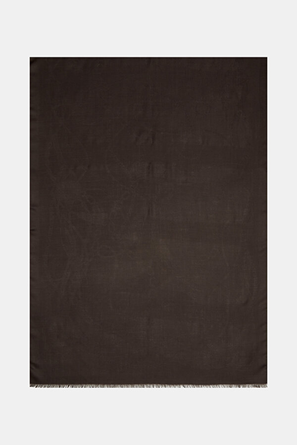 DARK BROWN OBJECT DESIGN CASHMERE SHAWL
