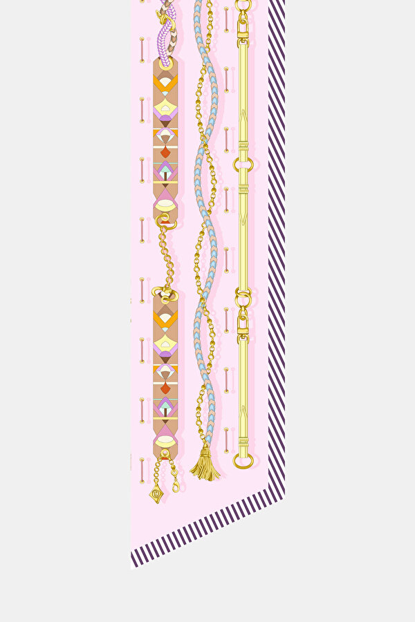 FUCHSIA OBJECT DESIGN TWILL FOULARD 2