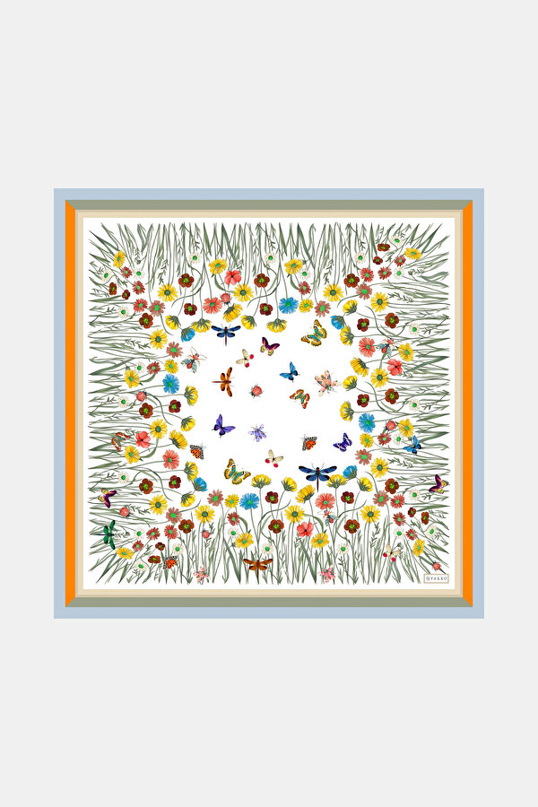 YELLOW ANIMAL FIGURED TWILL BANDANA
